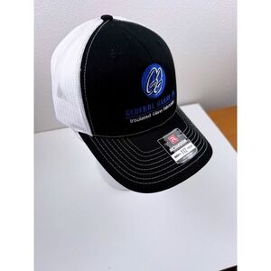 Richardson 112 Trucker Hat General Glass Co Embroidered Black White Snapback Cap